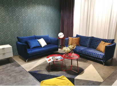 Design Polster Luxus Sitz Sofa Couch Textil Sofa 2 Sitzer Neu